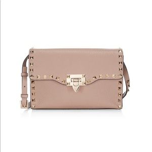 VALENTINO SMALL ROCKSTUD GRAINY CALFSKIN CROSSBODY BAG